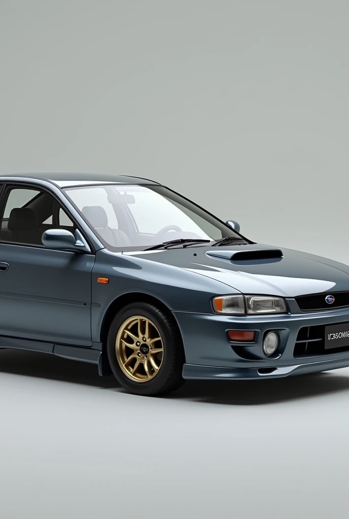(photorealism:1.2), Subaru, impreza gc8, 1999, facelift, audi monsungray lx7r, sideview