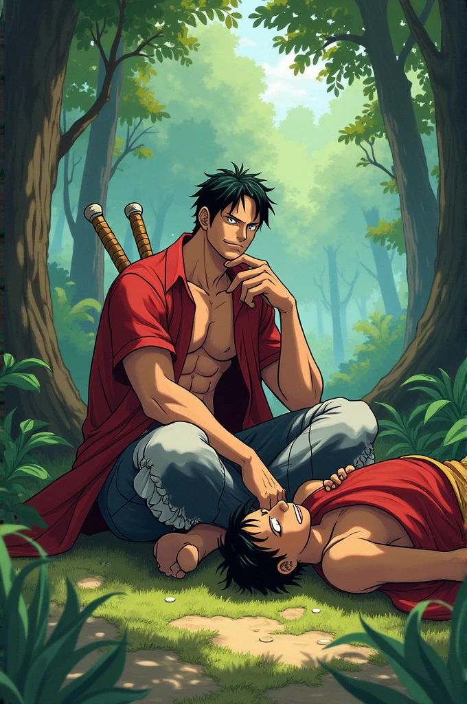 Zoro sit up on luffy