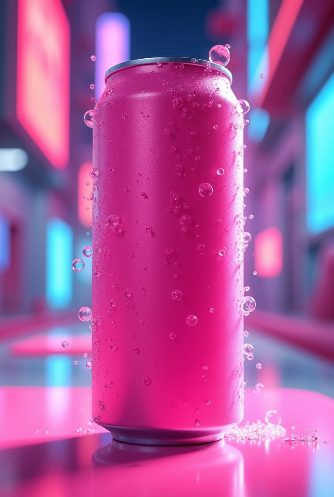 Soda advertisement with pink can color