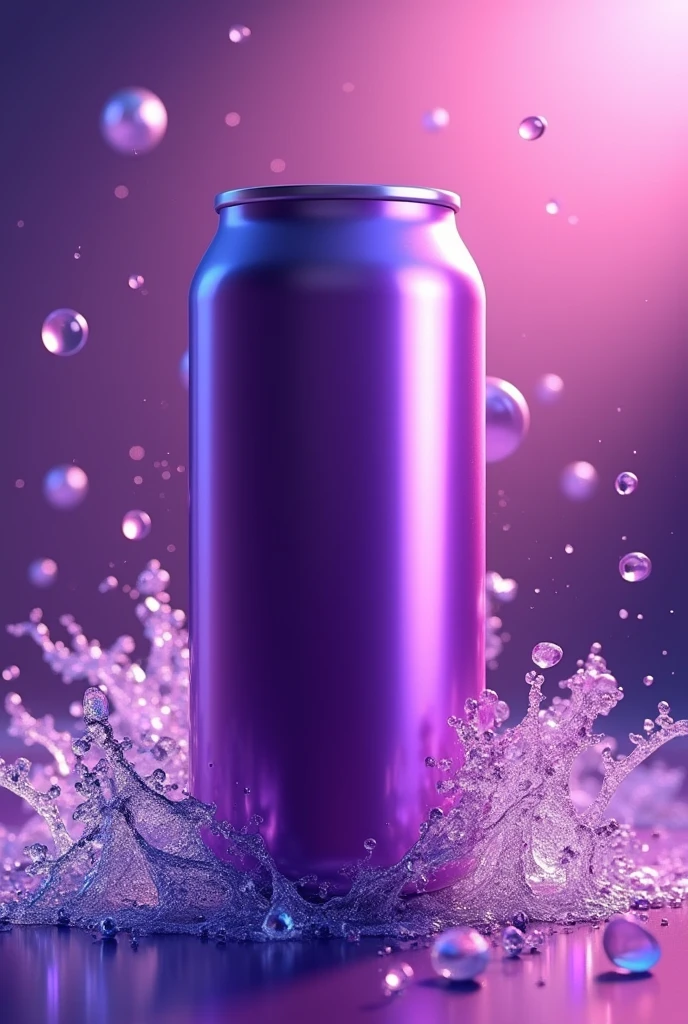 Soda advertisement with purple can color