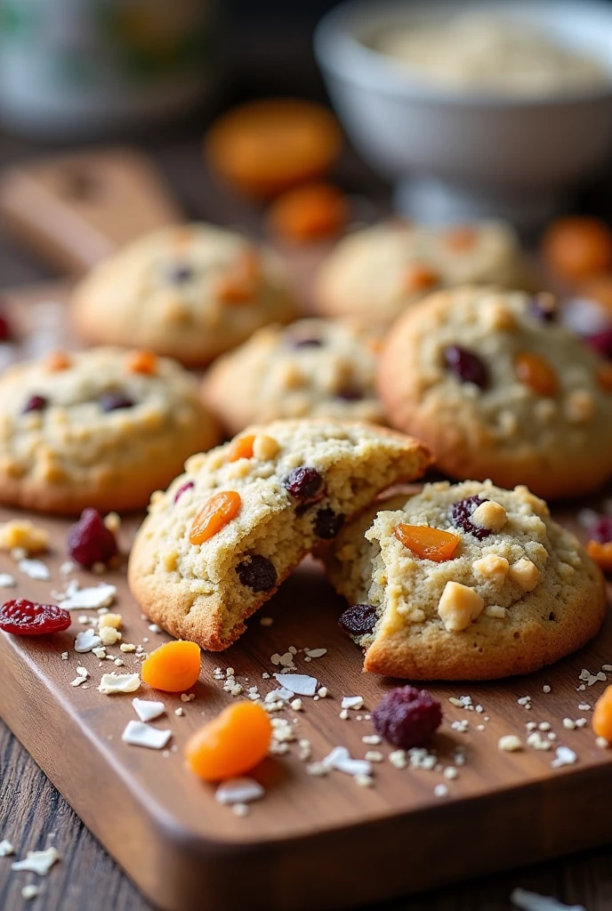 Quinoa and Coconut Cookies with Dried Fruit..