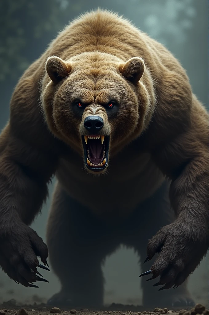 Bear with an angry face