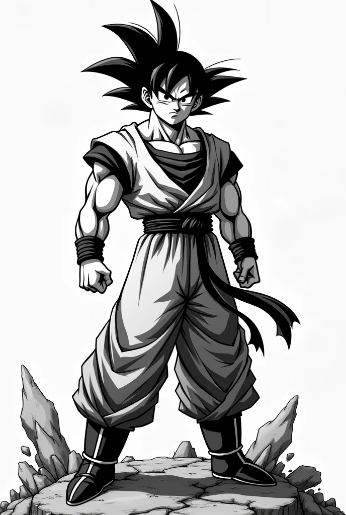 Goku in black and white