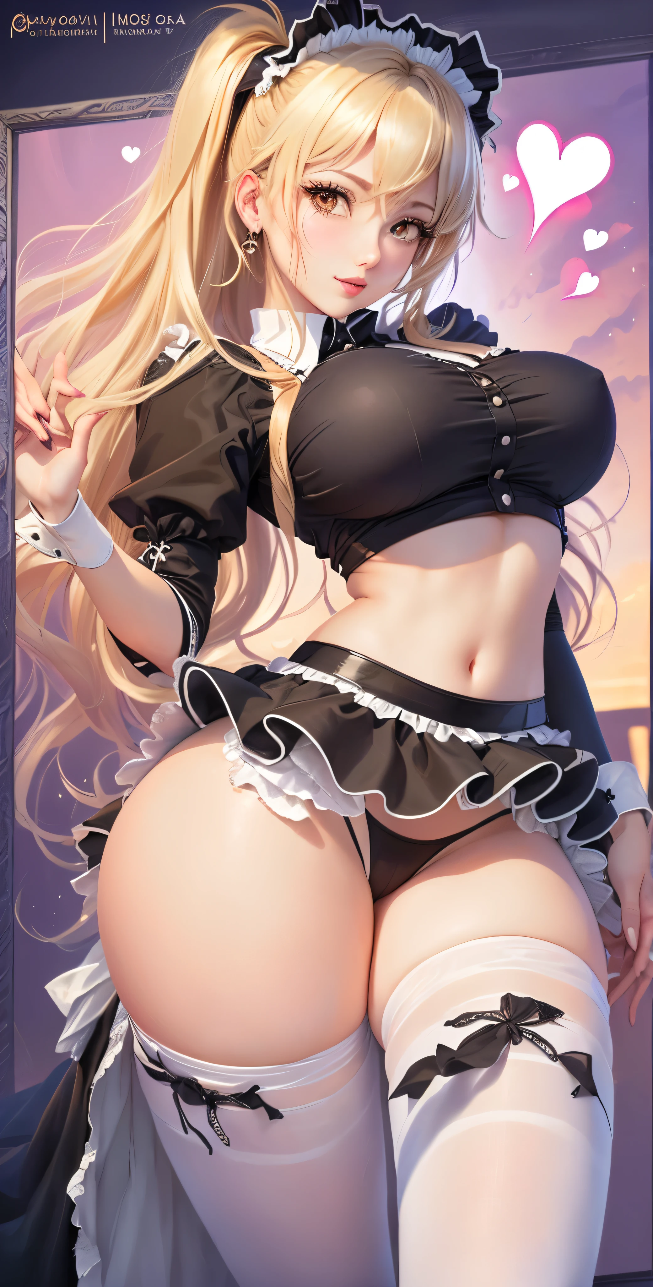 a cartoon picture of a woman in a maid outfit with a heart, oppai, cutesexyrobutts, , marisa kirisame, ( ( misa amane # ) ), thicc, ecchi anime style, anime girl in a maid costume, anya from spy x family, seductive anime girl, marin kitagawa fanart, azur lane style