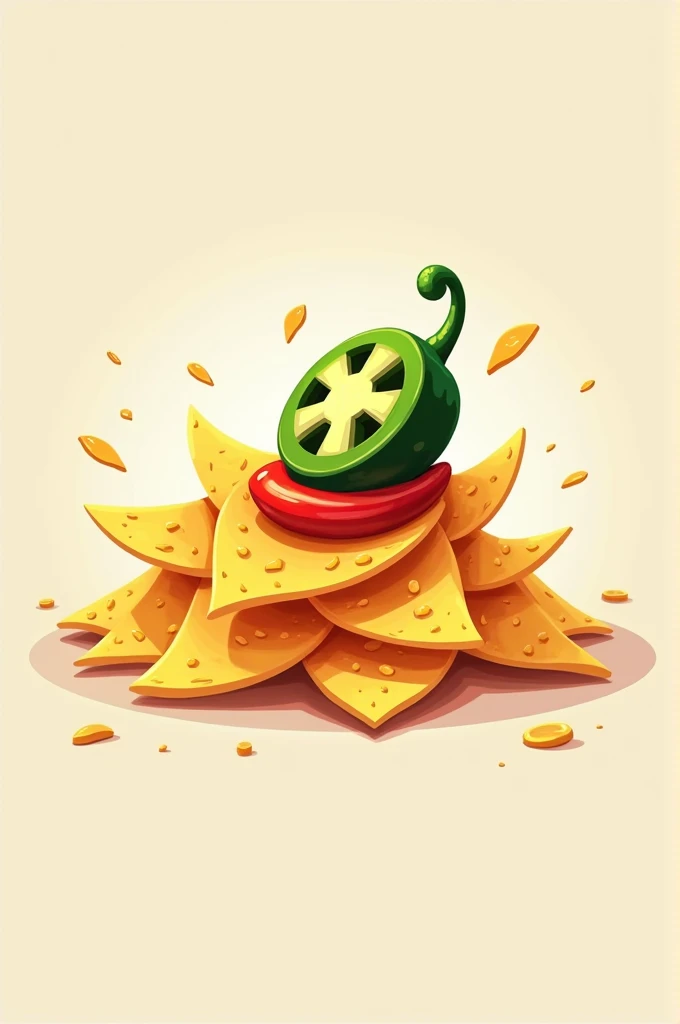 Create a logo related to prepared nachos and jalapeños