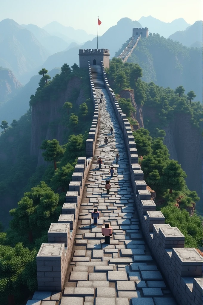 "Great Wall of China", minecraft style 