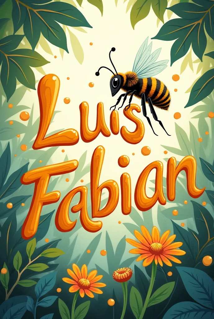 Bee writing the name of Luis Fabián with a punch