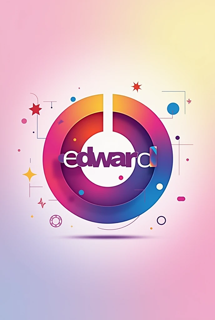 Create a modern logo, colorful, round that says "Edward"