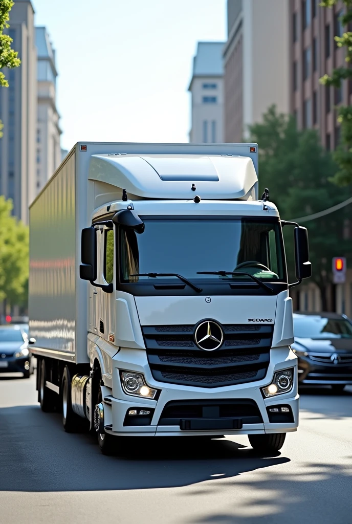 Vehicle towing service, white mercedes benz truck
