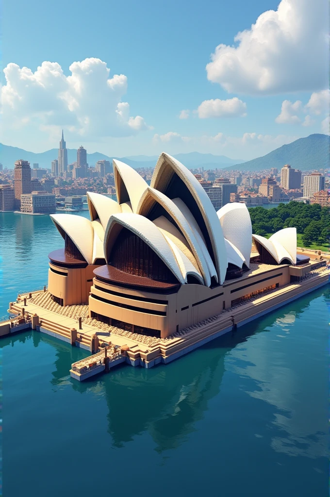 "Opera House" de Sidney, estilo Minecraft