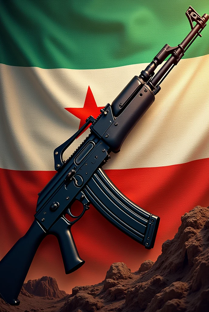 Awdal State Flag with AK47 Gun