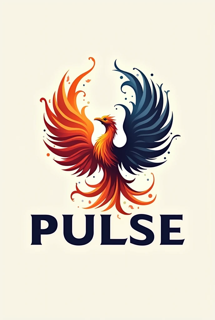 A logo with the name Pulse with an animal that is the phoenix, with a popular style