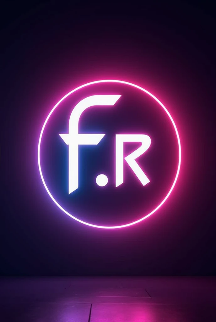 Create a modern logo, and neon , round that says "f.R Studio"