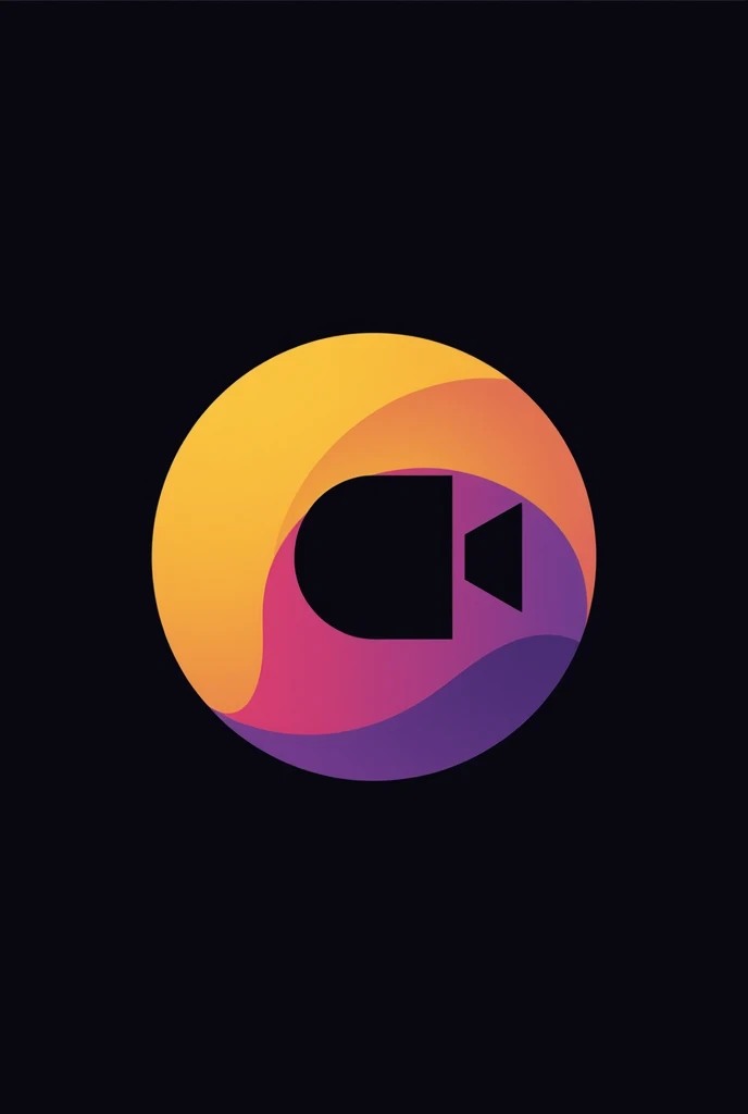 A logo of a streaming app with the name Dub Tv and the colors yellow , purple and black in a circle and a movie camera in the middle of it
