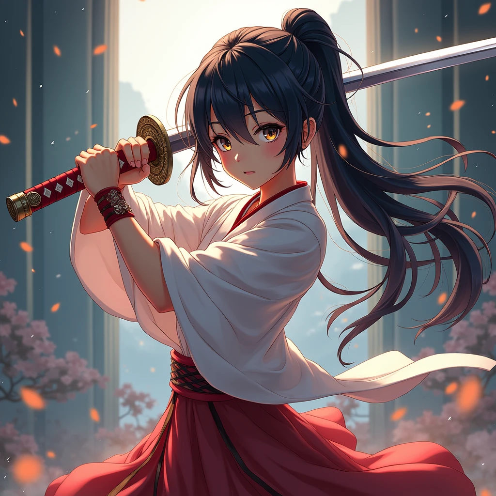 Anime girl with sword