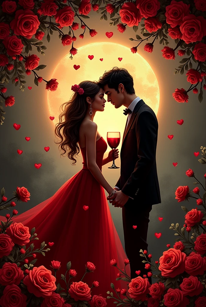 Generate an invitation to an appointment, in which the phrase "you and me at 7 pm" appears, It's a date, If you don't know what to wear, be as usual. Very beautiful.”The invitation must be romantic and the colors black and red must appear, The letters of the text must be in gold.
The text must be in Spanish