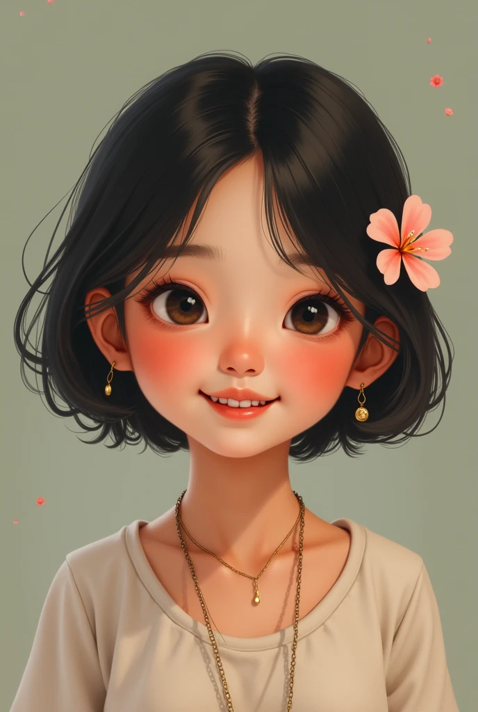 A small and fat Thai girl