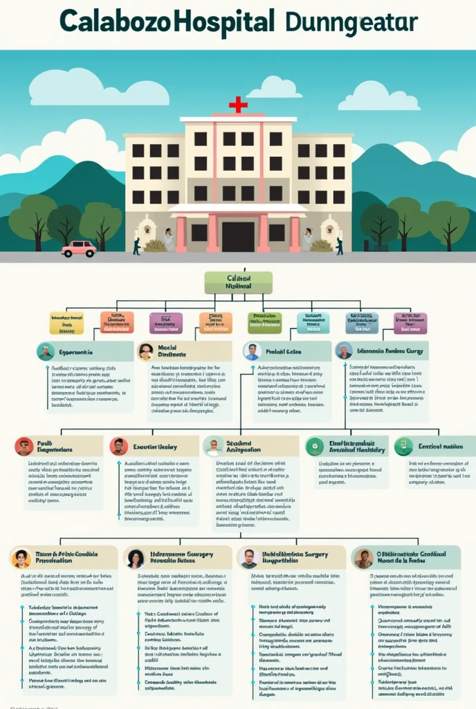 An organizational chart of the Calabozo Hospital in Guarico State