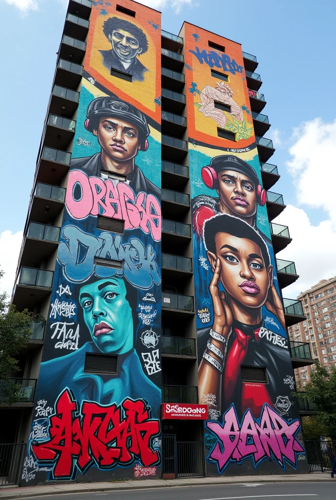 graffiti on the wall of the Aquila condominium in Belford Roxo