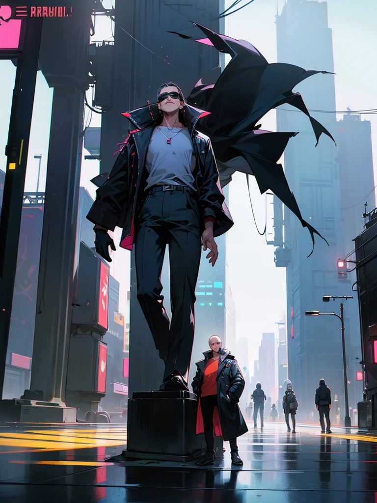 2 men, friends, cyberpunkstyle, Loose Clothes