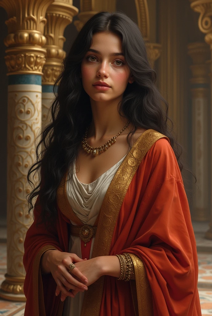 Make a picture of a young Jewish girl representing Esther from the Bible