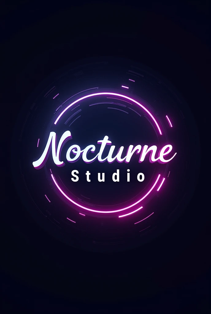 Create a modern logo, and neon , round that says "Nocturne Studio"