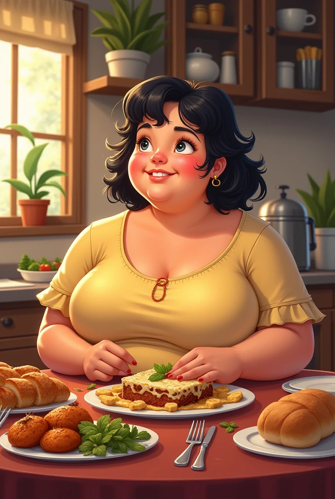 A fat girl who eats a lot