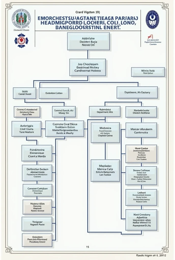 Organizational chart of the Francisco Maria Urdaneta Delgado Hospital, Venezuela, Calabozo, Guarico State