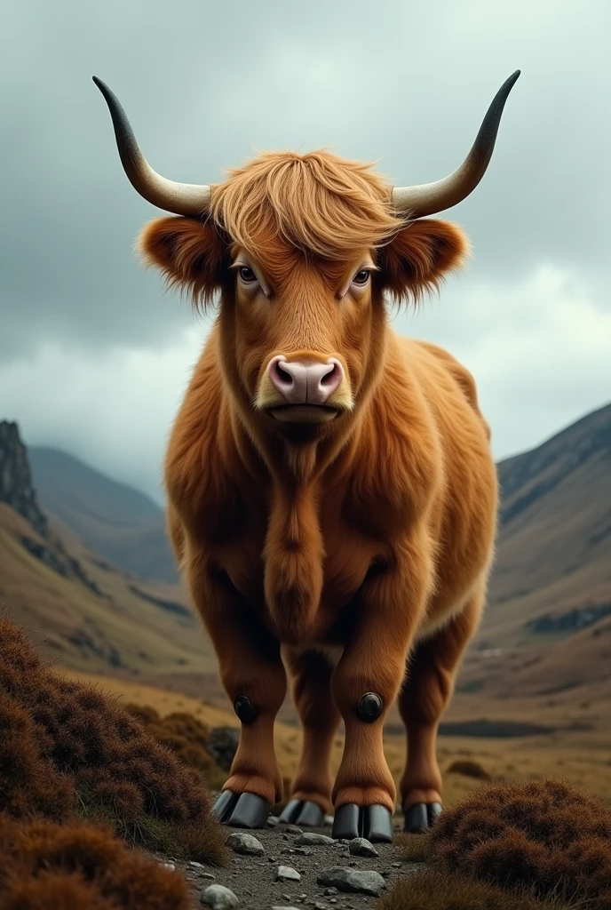 Can you make a highland cow look like donald trump?