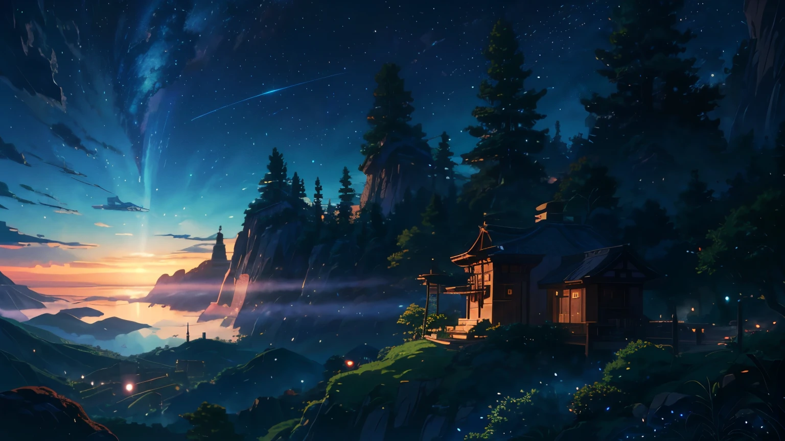Generate a 4K resolution (400x900) image in the enchanting Studio Ghibli anime style, portraying a quintessential world of sky that no one has seen or imagined, Emphasize the Studio Ghibli aesthetic with soft colors:: illustration --ar 4:9