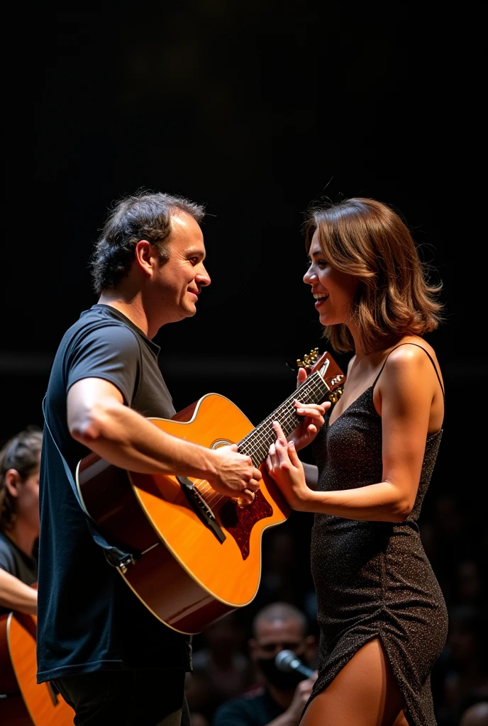 Anderson Pepa and Luana Mor playing a single guitar really well