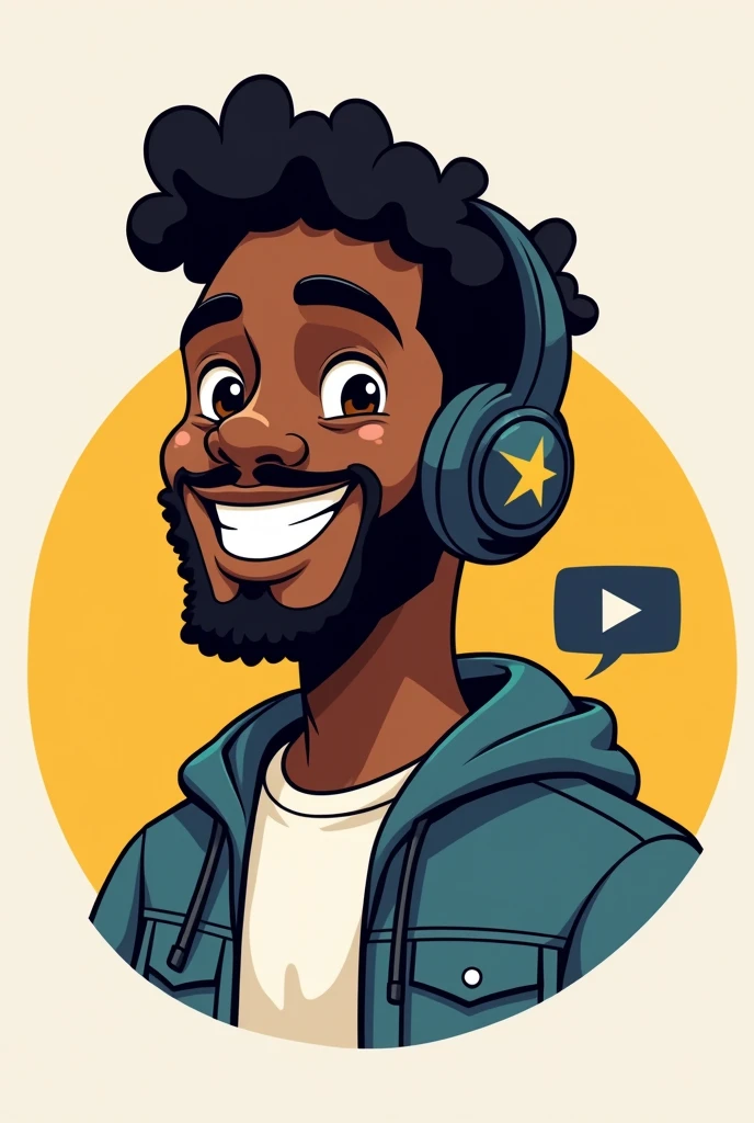 Design a youtube logo for my youtube channel "Brofessor" with black guy "bro" character with a podcast