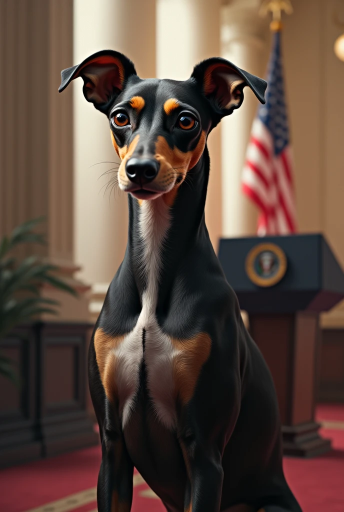 can you draw a whippet dog as kamala harris