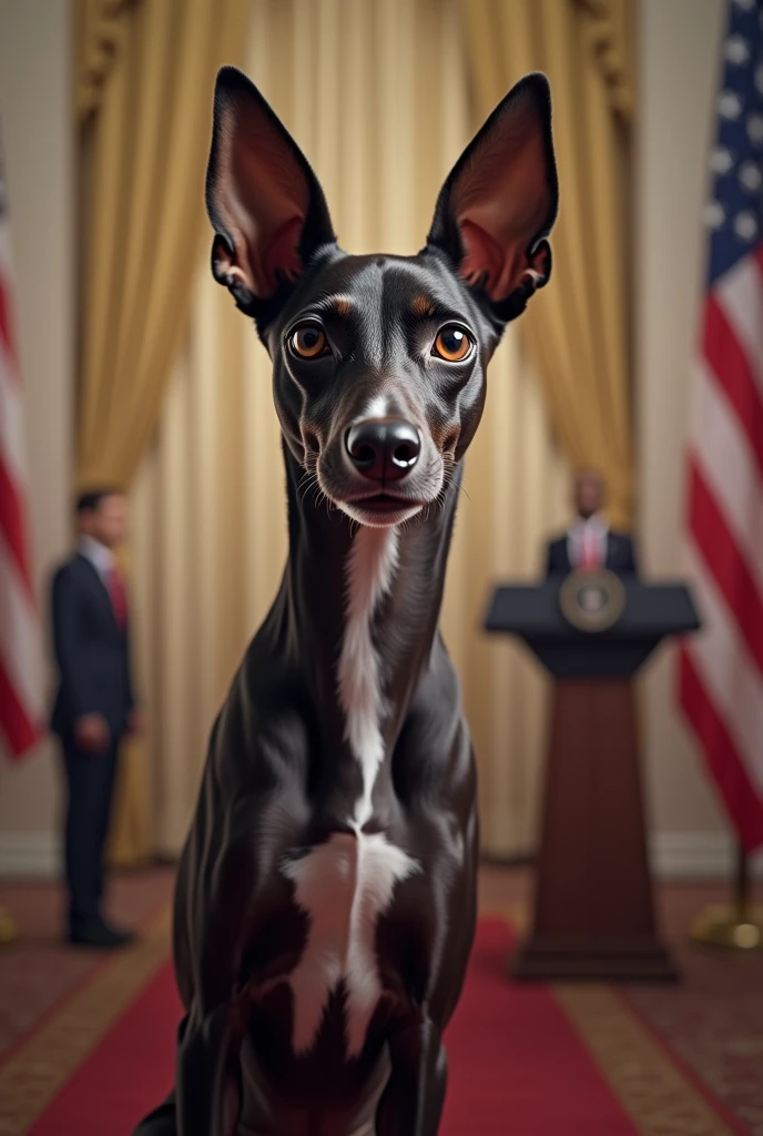 can you draw a whippet dog as kamala harris 