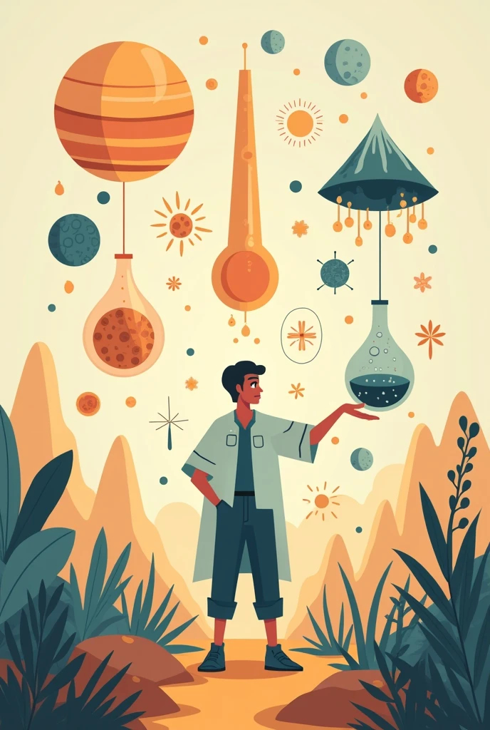 I would like a simple drawing in which I explain the concept of natural sciences but remember something easy is for a task 