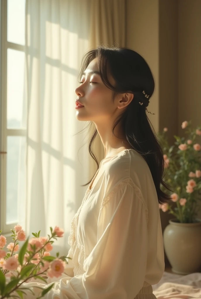 Scene from a Japanese TV commercial: A screenshot of a typical Japanese TV commercial that reflects the pleasant atmosphere and use of soft images and sounds, which are characteristic of advertising in Japan.