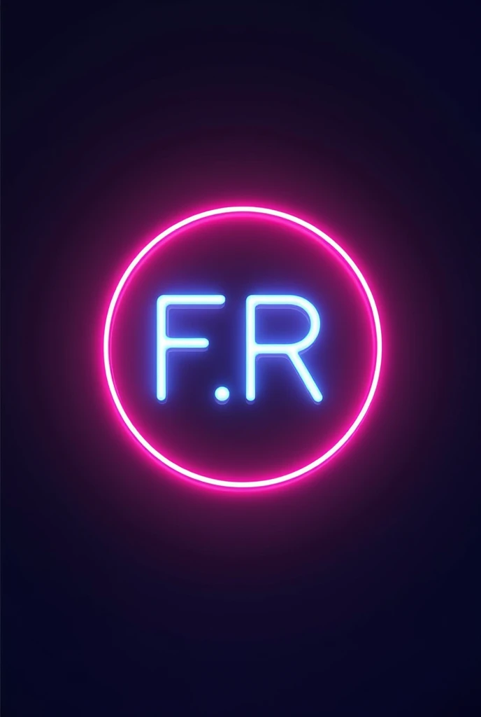Create a modern logo, and neon , round that says "f.R Studio"