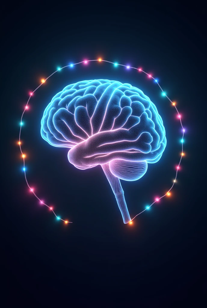 makes a brain glowing around with LEDs in the middle