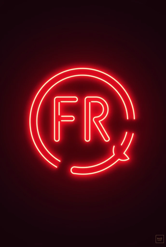 Create a modern logo, in neon red , round that says "f.R Studio"