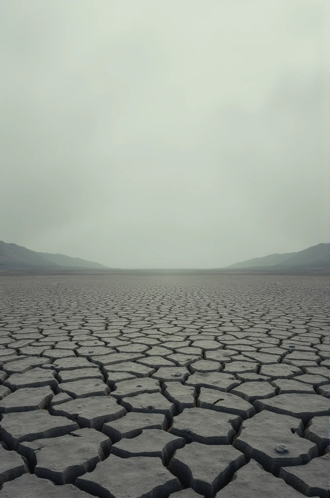 All image in tweed grey color, cracked ground from drought