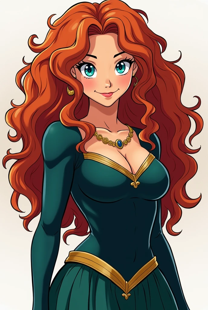 Draw Merida with big tits in dragon ball style