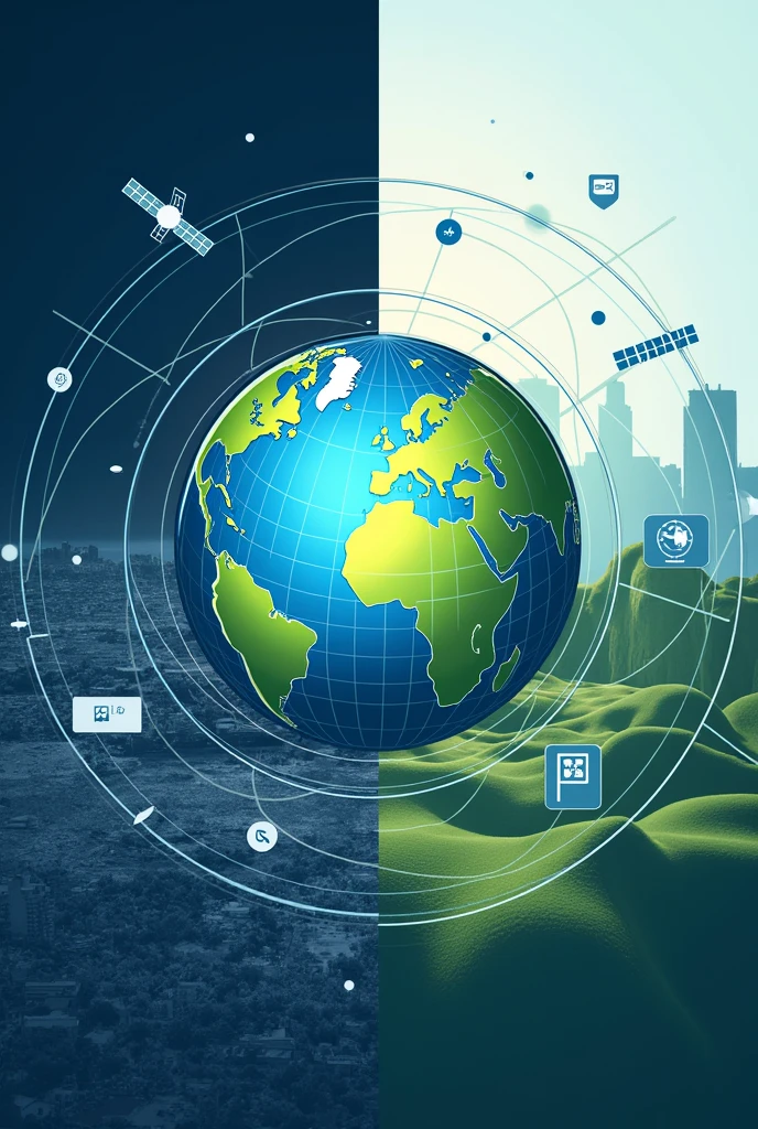 create a flag that represents remote sensing and geographic information systems 16:9 size