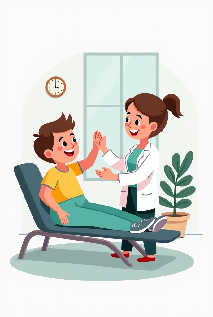 physiotherapist doing therapy cartoon no background