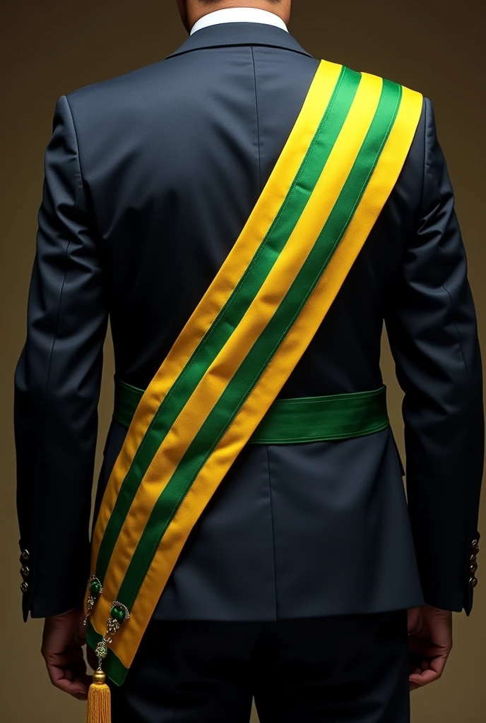 Create a presidential sash with the colors of the Brazilian flag