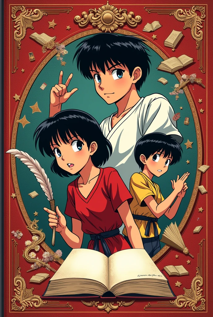 A cover for a Ranma 1 notebook/2 with the following data Mateo Inca Salesians Language and Literature 5th “D”