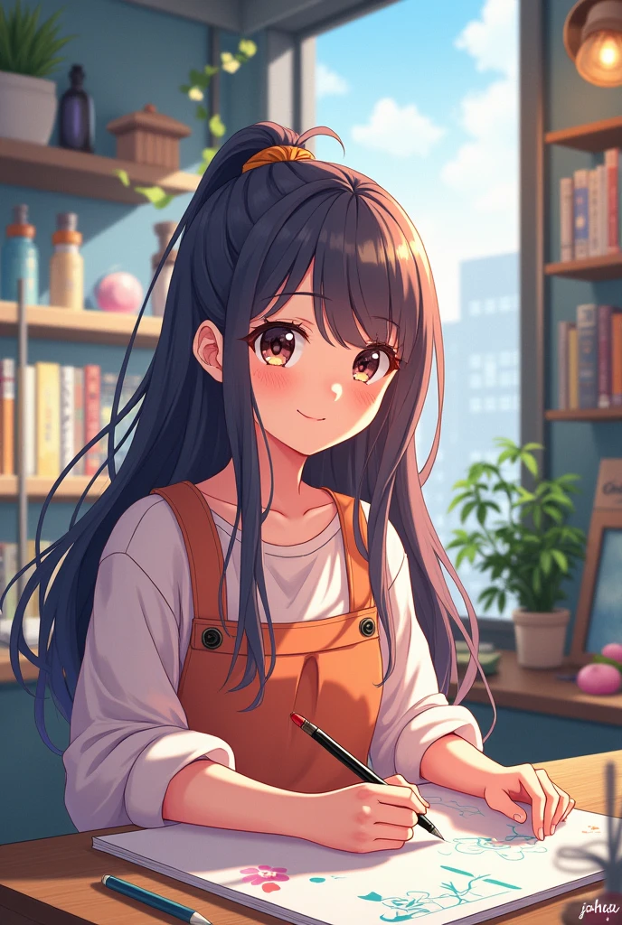 Cute female manga artist、Japan anime、
