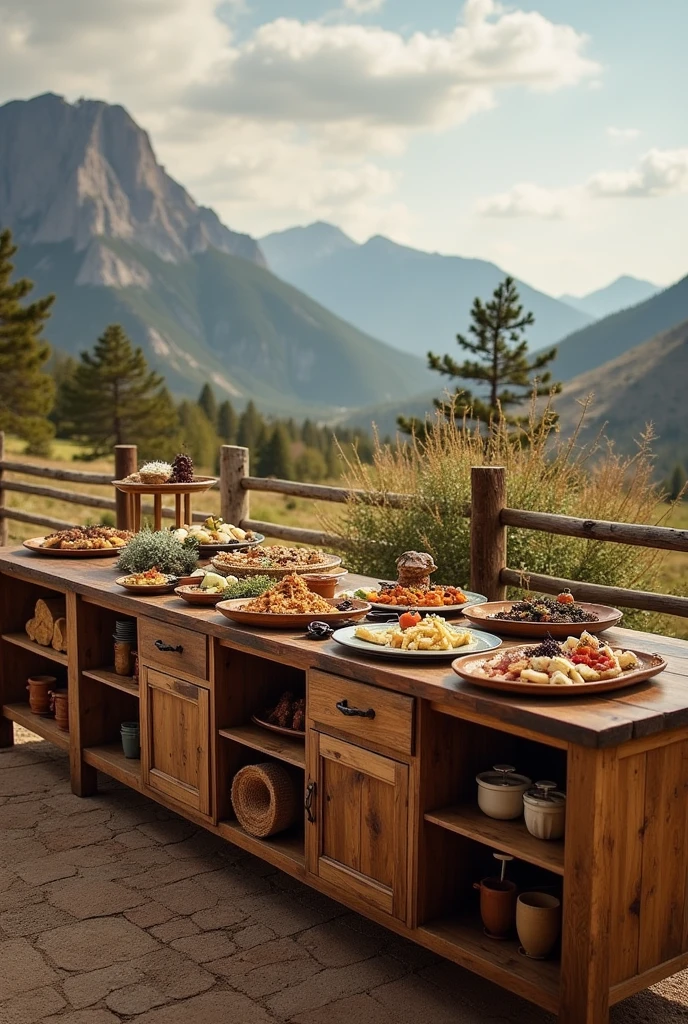 Wedding buffet inspired by a TV series called Yellowstone