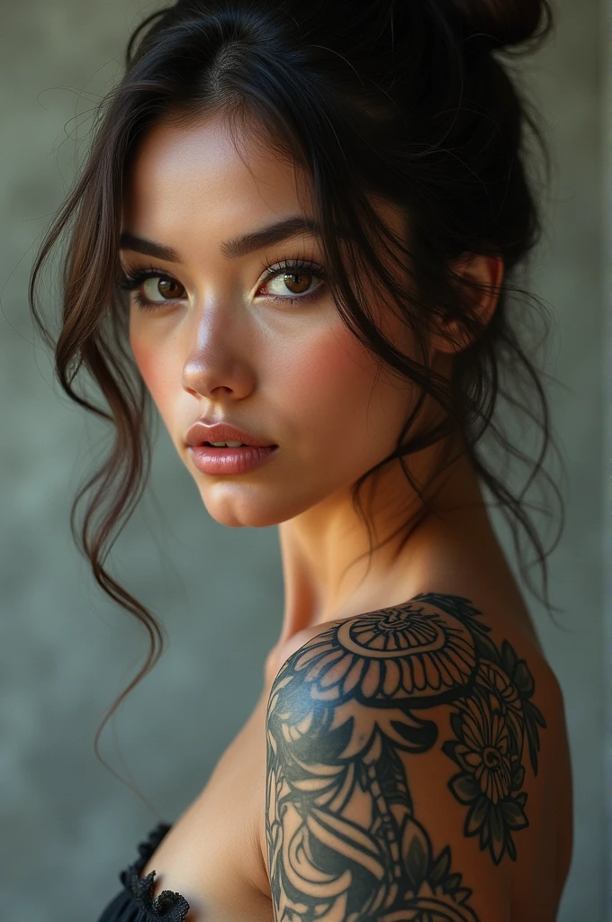 Image of a real woman with a tattoo 
