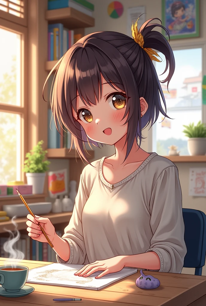Cute female manga artist、Japan anime