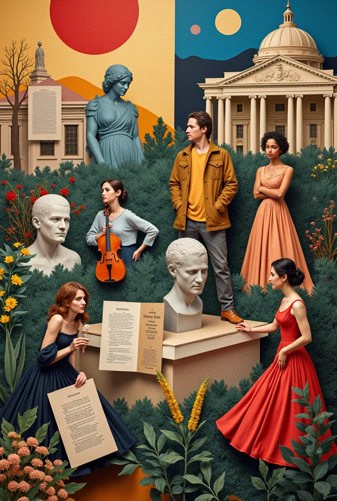 Collage of the 7 fine arts
